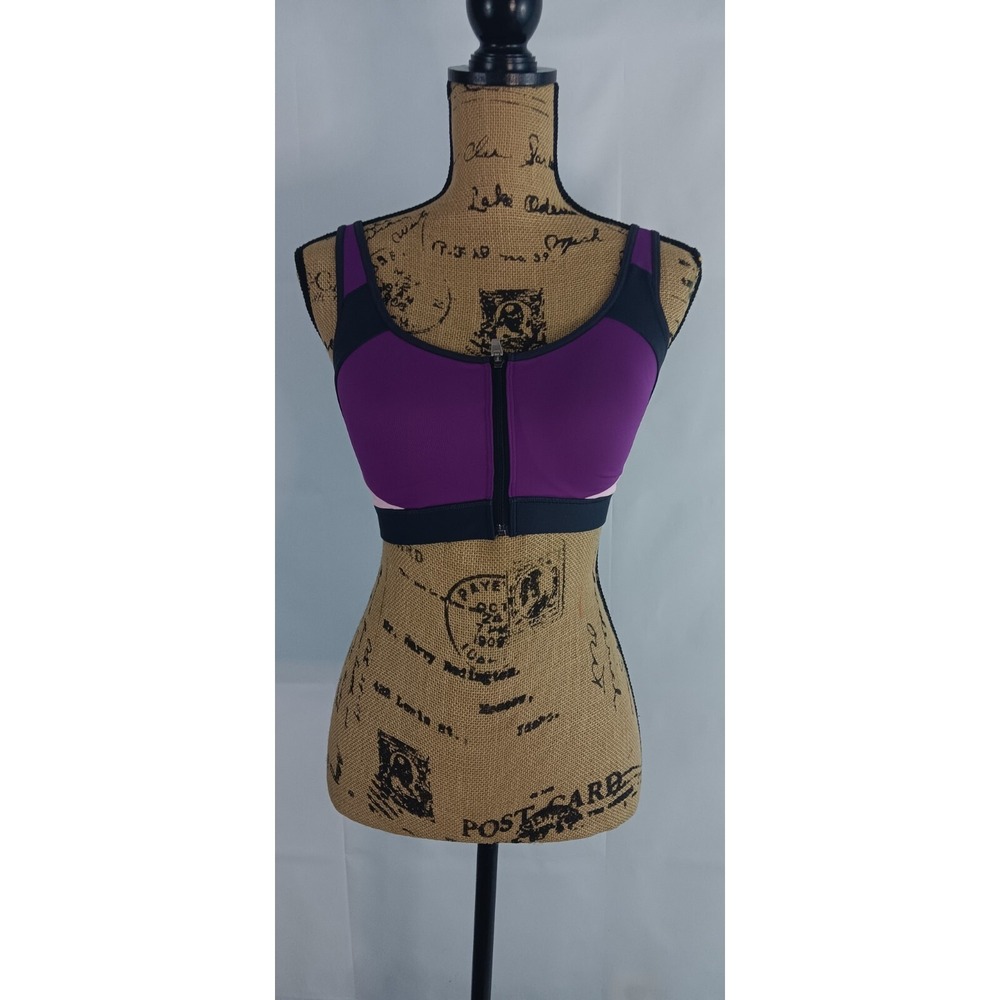 CG By Champion Zip Front women's Sports Bra Power Shape Max‎ size XS -S AA373